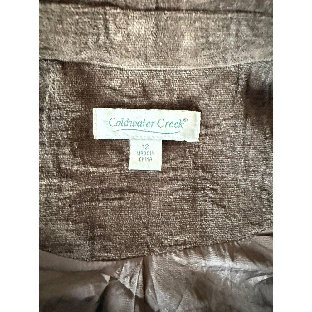 Vintage Coldwater Creek‎ Brown Floral Embroidered Beaded Jacket Blazer - Picture 4 of 9